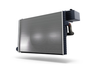 car radiator isolated on white background 3d render