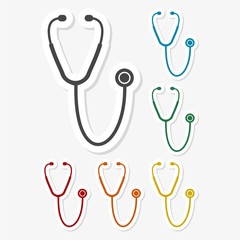 Multicolored paper stickers - Stethoscope
