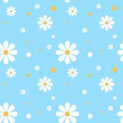 seamless daisy pattern and background vector illustration