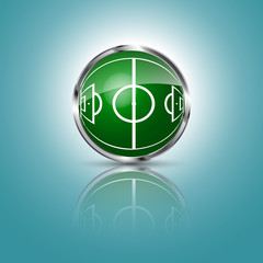 Green grass sphere with soccer field 