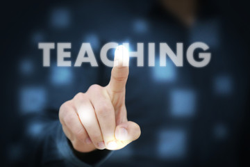 Businessman touching Teaching