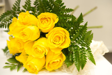 Bouquet of yellow roses.
