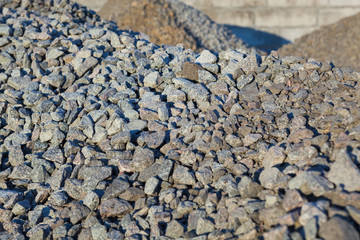 Piles of crushed stones