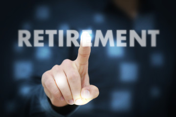 Businessman touching Retirement