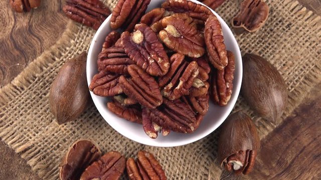 Portion of rotating Pecan Nuts (seamless loopable)