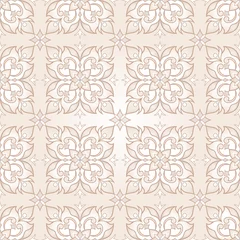 Tuinposter Decorative seamless  texture on beige background. © innanedopekina