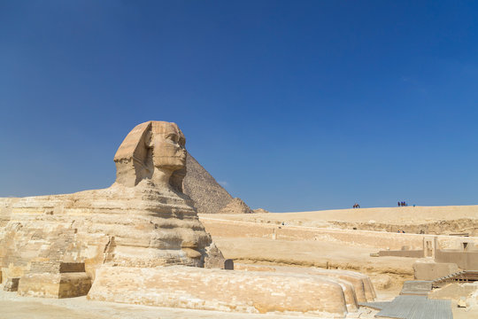 Tourists around the Great Sphinx of Giza, Egypt.