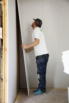 Man renovating house
