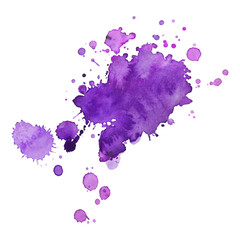 expressive watercolor spot blotch with splashes green yellow color. 