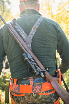 Hunter in forest