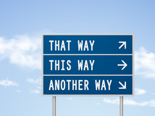 3d illustration road sign with different directions