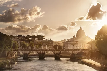 Foto op Canvas Sint-Pietersbasiliek in Rome Vaticaan Italië © PUNTOSTUDIOFOTO Lda
