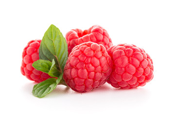 Raspberry fruit isolated