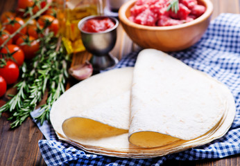 Ingredients for tacos
