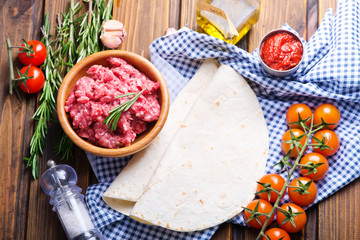 Ingredients for tacos