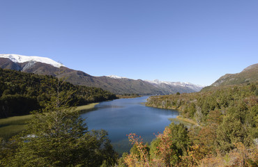 Naklejka na ściany i meble Patagonia landscape, mountains and lakes Nahuel Huapi National Park, San Carlos de Bariloche, Patagonia, Argentina