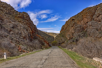 the road in the mountains of Armenia