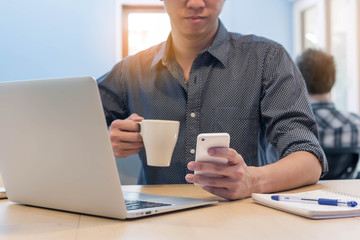 laptop with digital layer effect, globalization concept