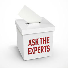 ask the experts words on the 3d white voting box
