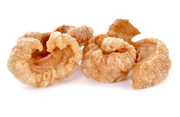 Pork snack, Thai food isolated on a white background