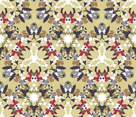 Vintage seamless pattern. Seamless pattern composed of color abstract elements located on white background.