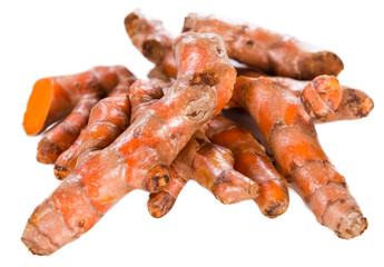 Portion of Turmeric (isolated on white)