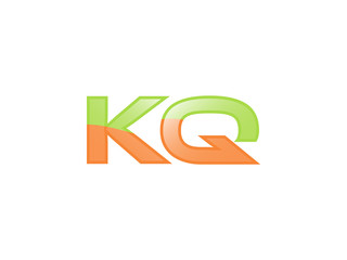 Green Orange shiny KQ letters