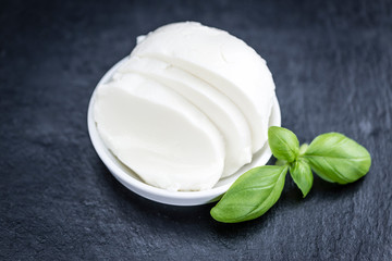 Slate slab with Mozzarella