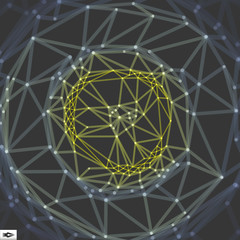 Network Abstract Background. 3d Technology Vector Illustration