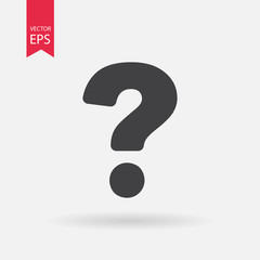 Question icon vector. Question mark icon. Flat logo design.  Isolated on white background