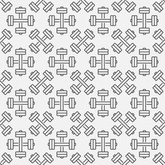 Dumbbell fitness seamless pattern