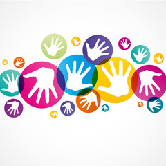 affiche,empreinte mains