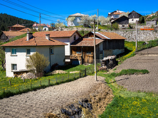 Fototapeta na wymiar Spring in Bulgarian mountain village.