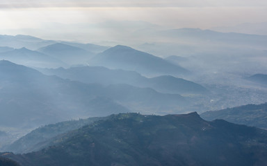Pokhara region aerial view