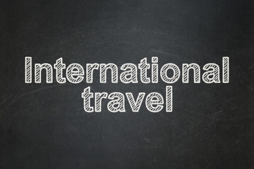 Fototapeta na wymiar Tourism concept: International Travel on chalkboard background