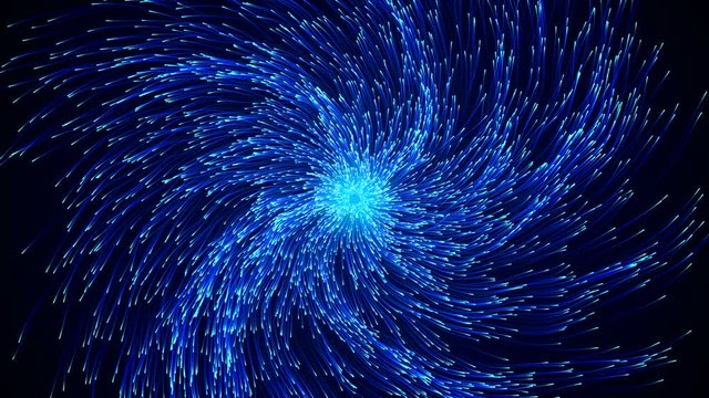 magical energy particles swarm. vortex form. blue version.