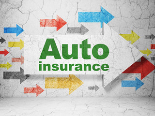 Insurance concept: arrow with Auto Insurance on grunge wall background