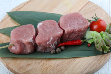 Raw pork fillet mignon