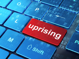 Fototapeta premium Political concept: Uprising on computer keyboard background