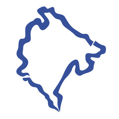 Montenegro map, outlines