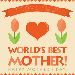 Obraz premium Retro style Mother's Day card in vector format.