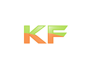 Green Orange shiny KF letters
