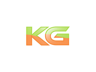 Green Orange shiny KG letters