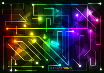 Colorful Abstract futuristic modern hi-tech glowing background