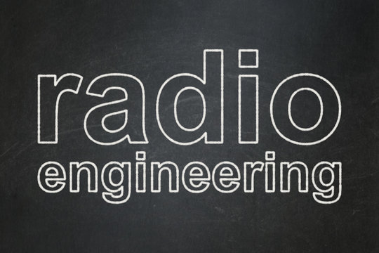 Science concept: Radio Engineering on chalkboard background