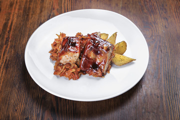 grilled ribs on the table