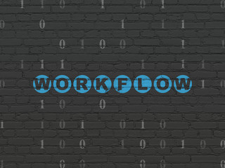 Fototapeta na wymiar Business concept: Workflow on wall background