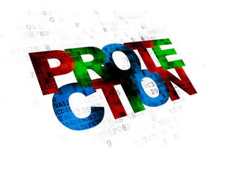 Security concept: Protection on Digital background