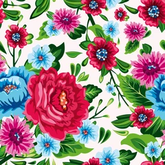 Behang Abstract Elegance Seamless pattern with floral background © Kati Kapik