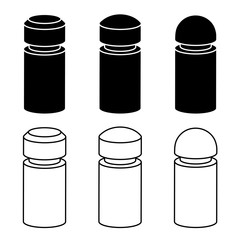 vector 3d modern concrete bollard black symbols